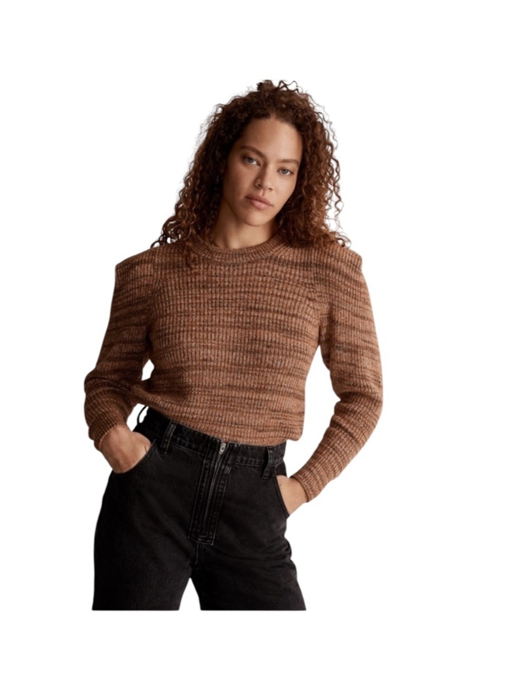Madewell Space-Dyed Prentiss Pullover
Sweater Wool Alpaca Pleat Puff Sleeve S